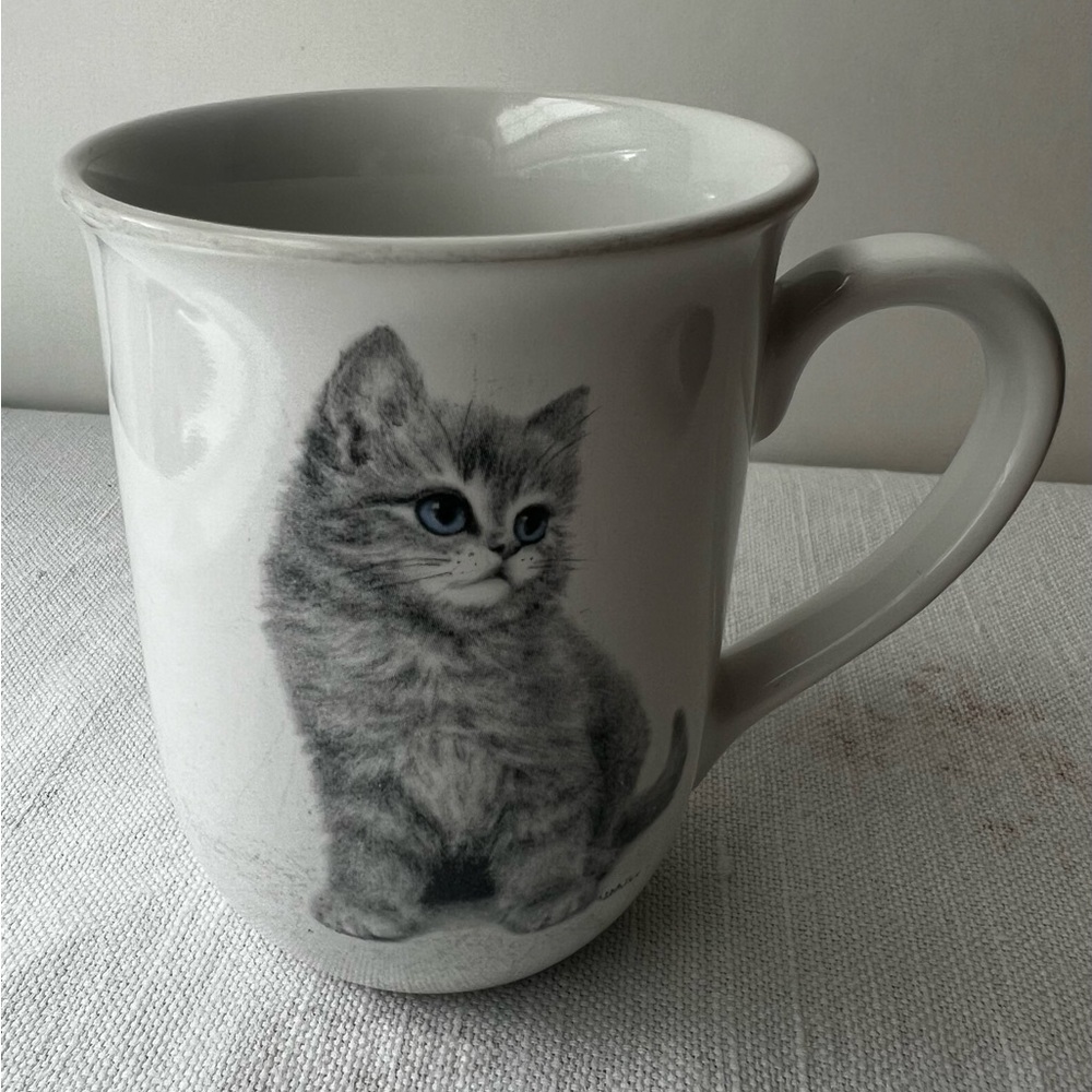 Vintage Otagiri Gray Cat Mug